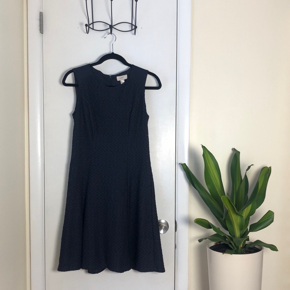 Loft Navy Sleeveless Dress
